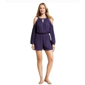 Knox Rose Romper Cold Shoulder Stud Detail Sz L